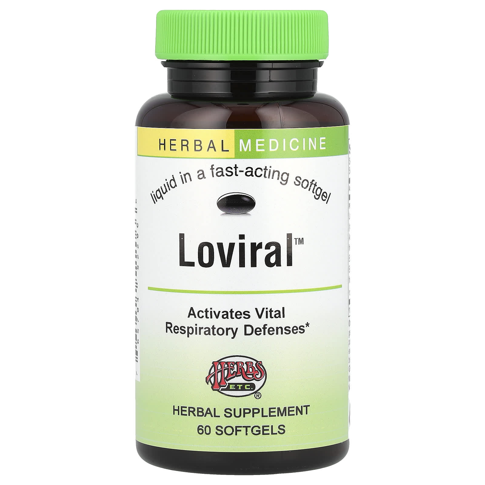 Herbal Respiratory Defense with Loviral, 60 Softgels by Herbs Etc. - Image 1