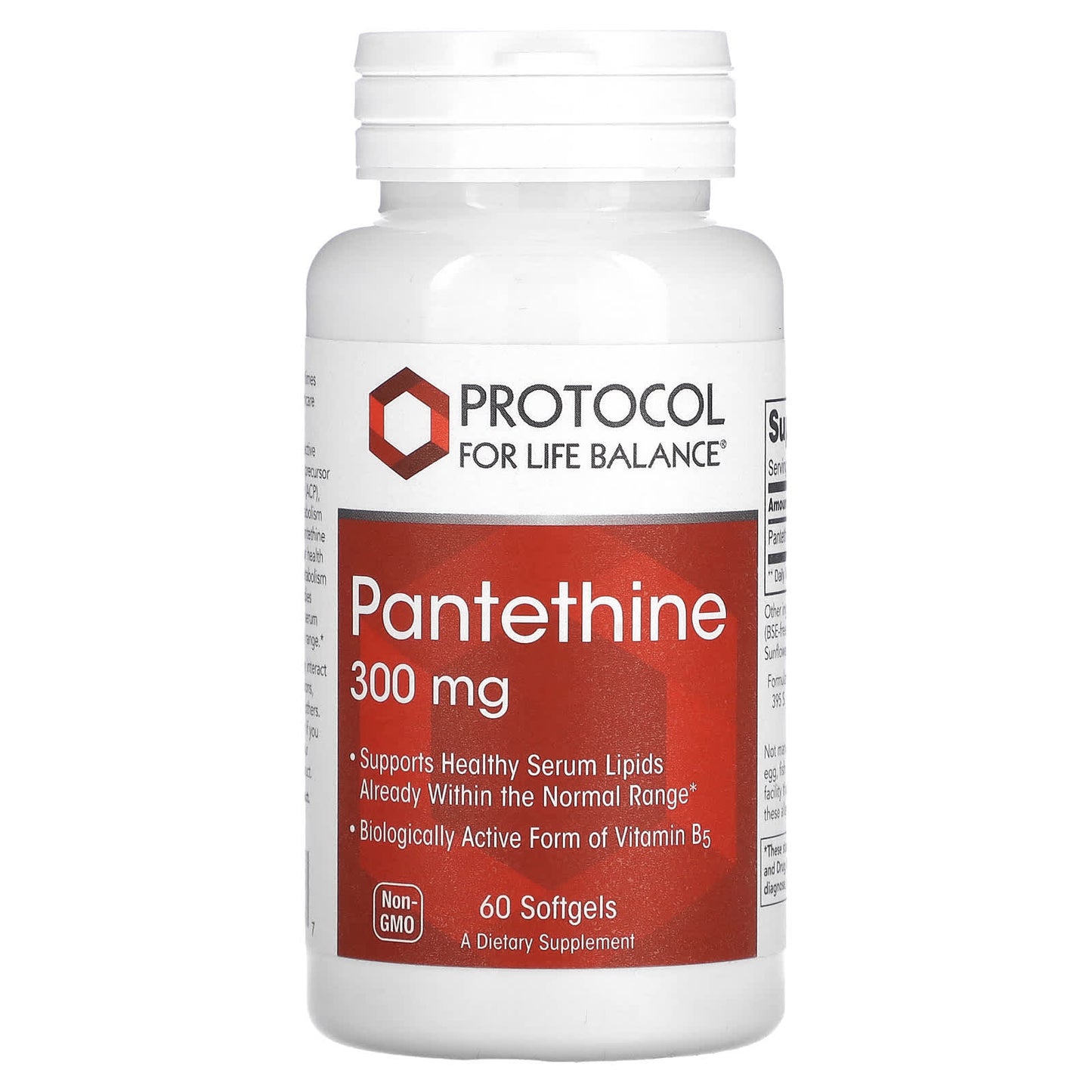 Protocol for Life Balance, Pantethine, 300 mg, 60 Softgels - Image 1