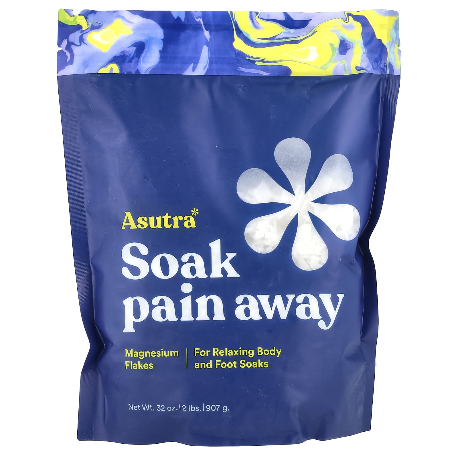 Relax & Rejuvenate with Asutra Magnesium Flakes, 32 oz - Image 1