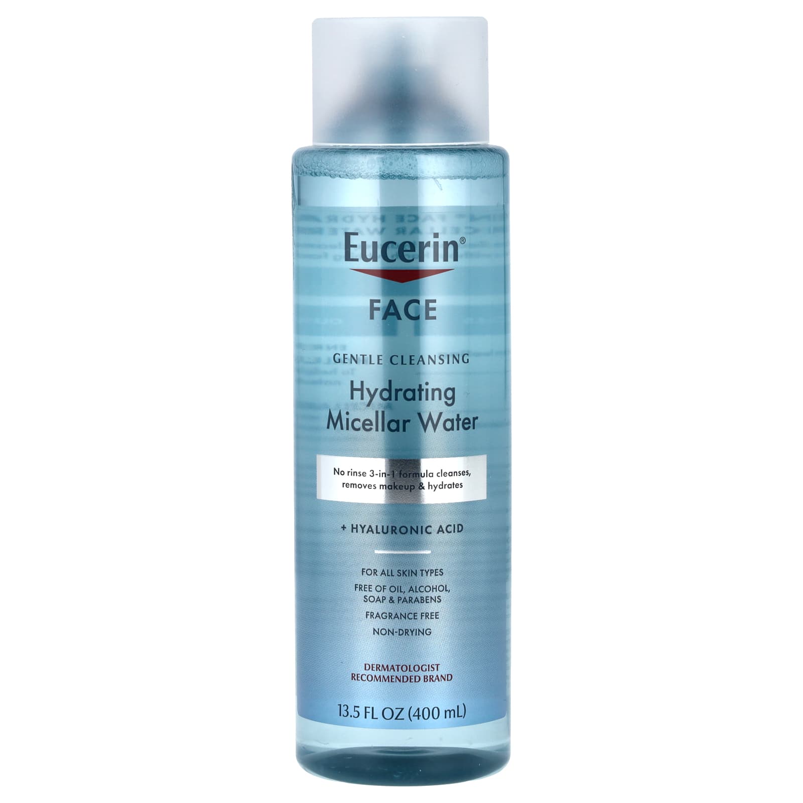 Eucerin Hydrating Micellar Water, Fragrance-Free, 13.5 fl oz (400 ml) - Image 1