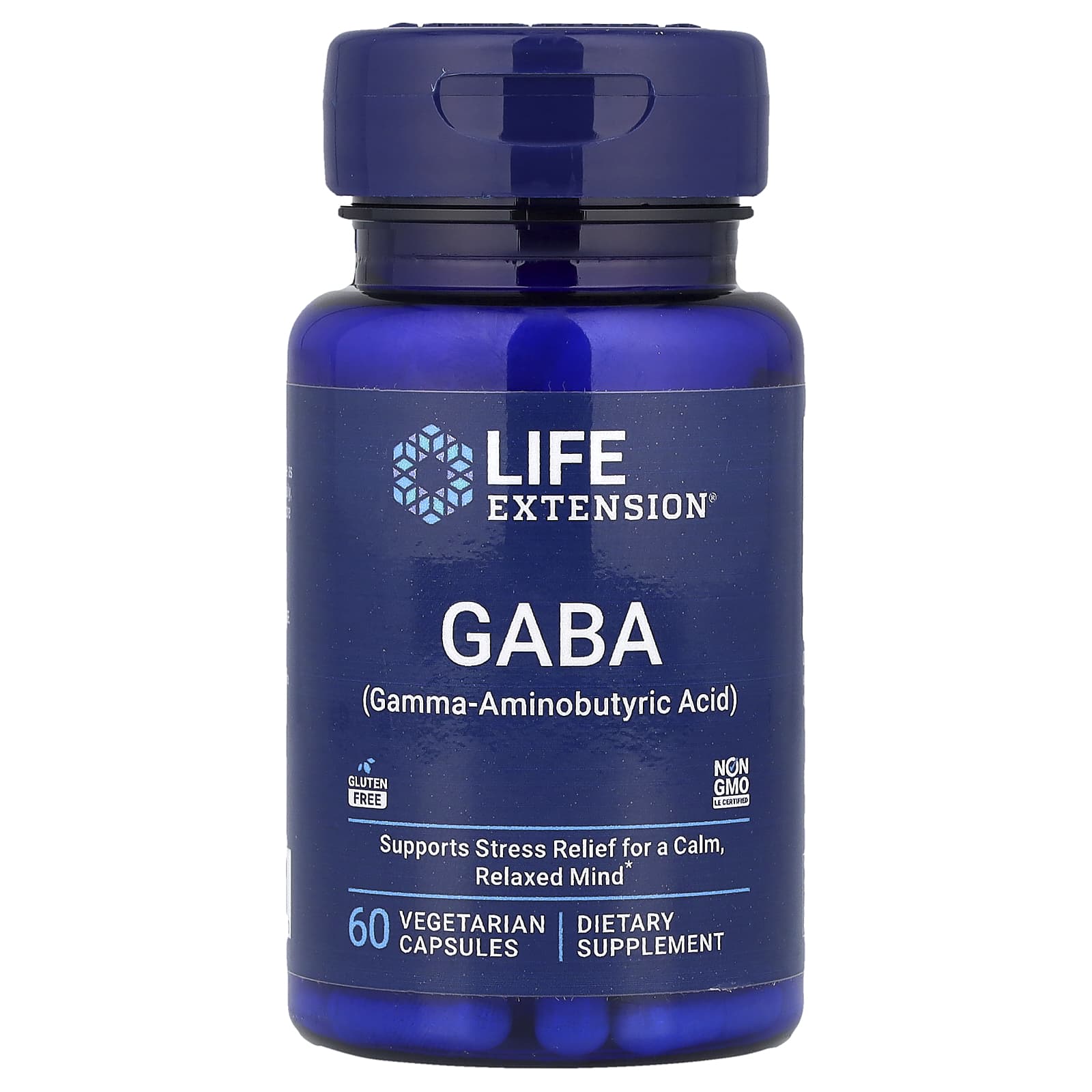 Life Extension, GABA, 60 Vegetarian Capsules - Image 1