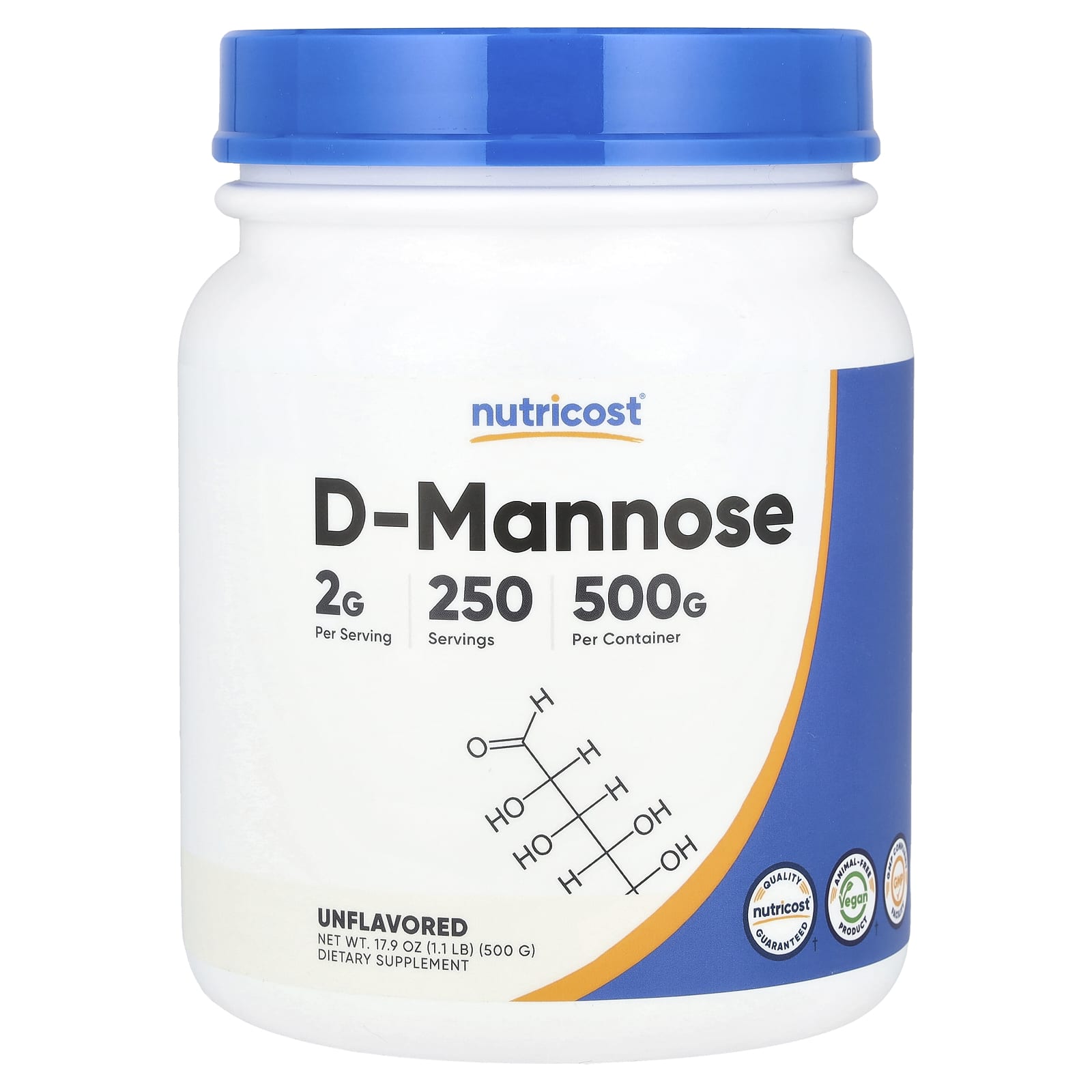 Nutricost, D-Mannose, Unflavored, 17.9 oz (500 g) - Image 1