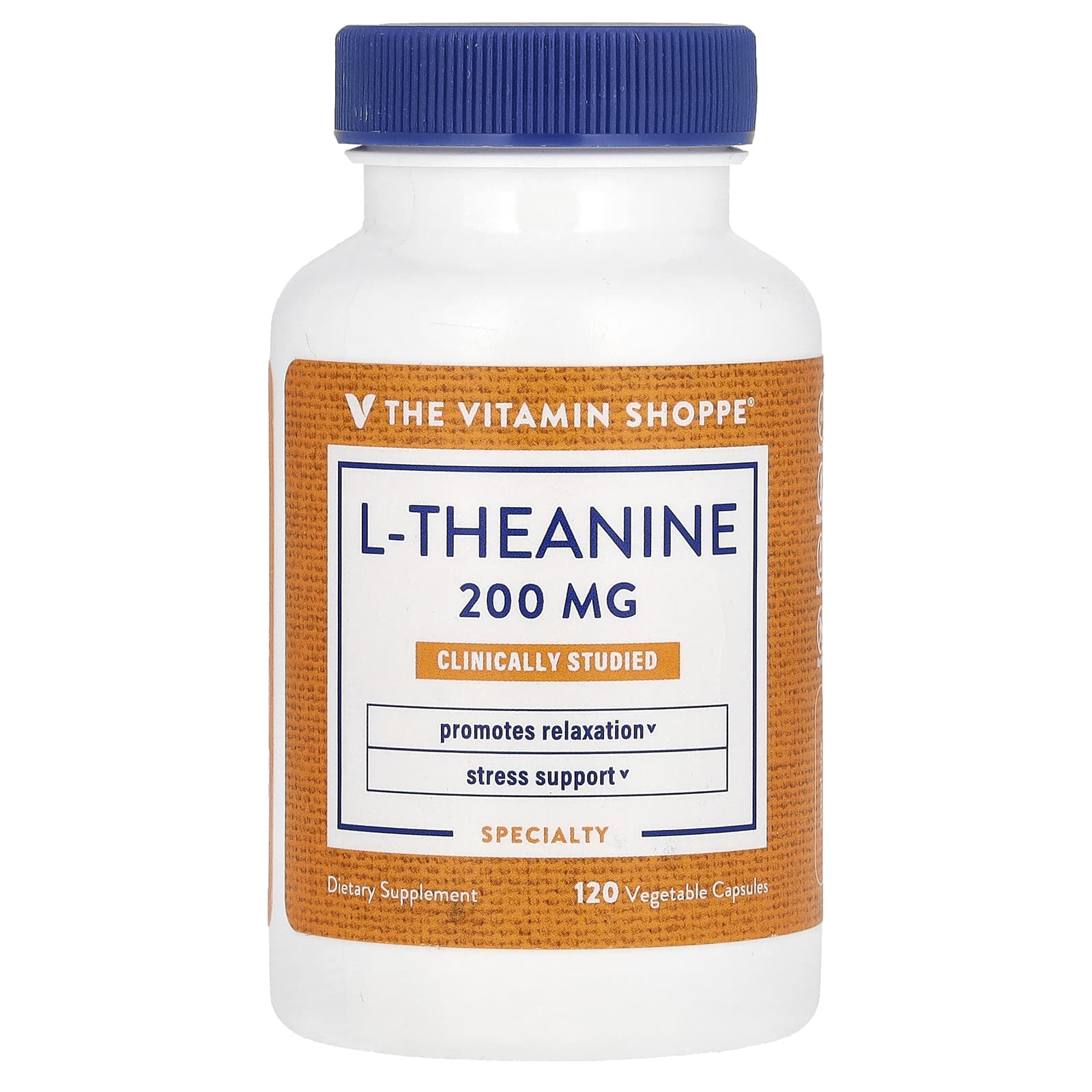 The Vitamin Shoppe, L-Theanine , 200 mg, 120 Vegetable Capsules - Image 1