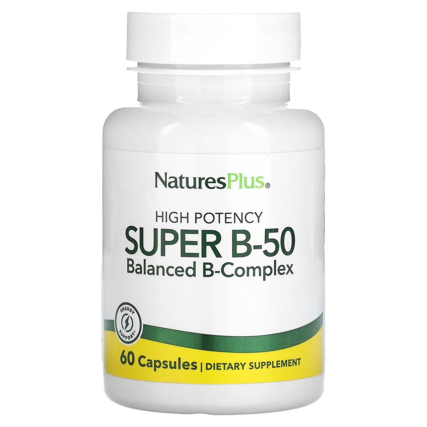 NaturesPlus, High Potency Super B-50, 60 Capsules - Image 1