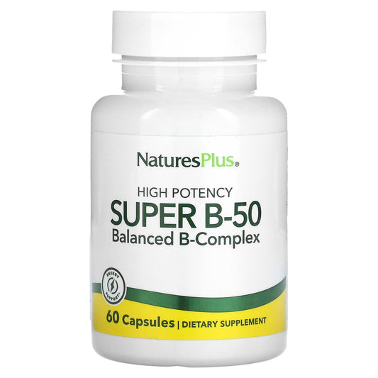 NaturesPlus, High Potency Super B-50, 60 Capsules - Image 1