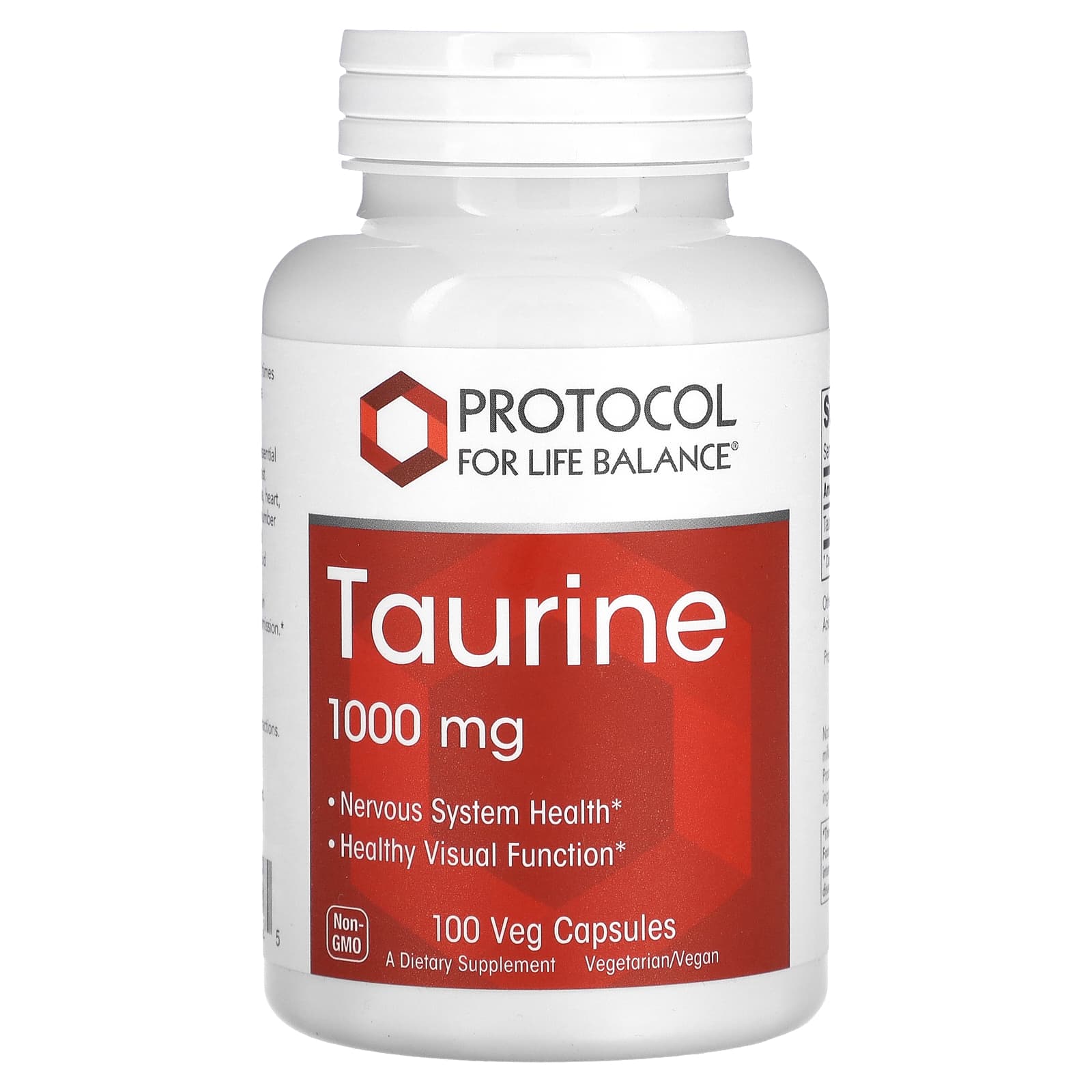 Protocol for Life Balance, Taurine, 1,000 mg, 100 Veg Capsules - Image 1