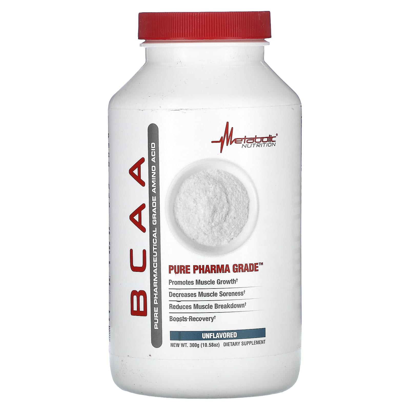Metabolic Nutrition, BCAA, Unflavored , 10.58 oz (300 g) - Image 1