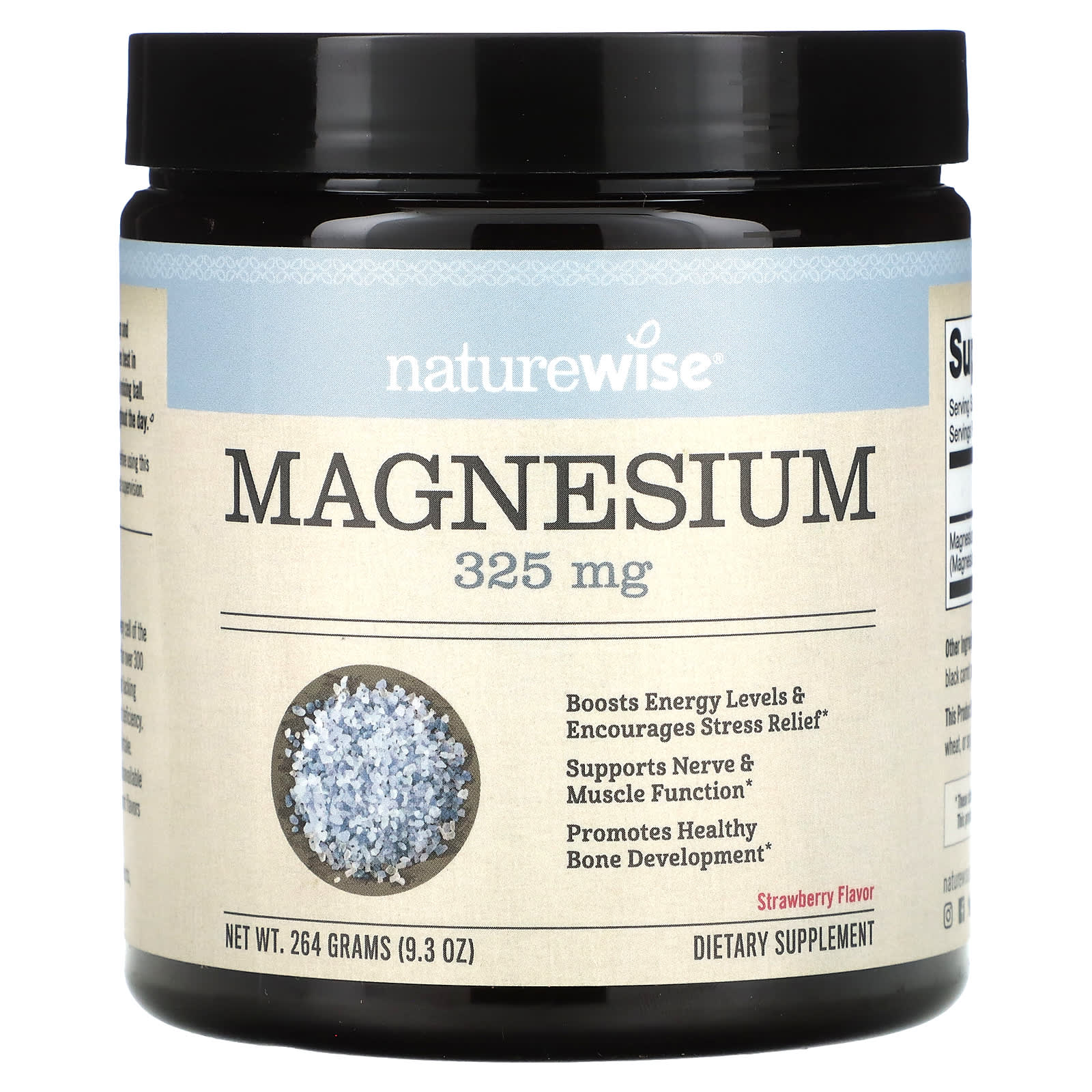 NatureWise, Magnesium, Strawberry, 325 mg, 9.3 oz (264 g) - Image 1