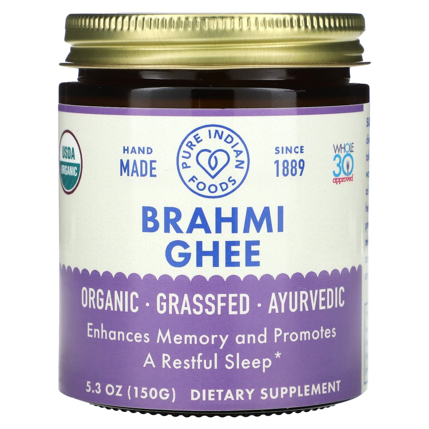 Pure Indian Foods, Organic Brahmi Ghee, 5.3 oz (150 g) - Image 1