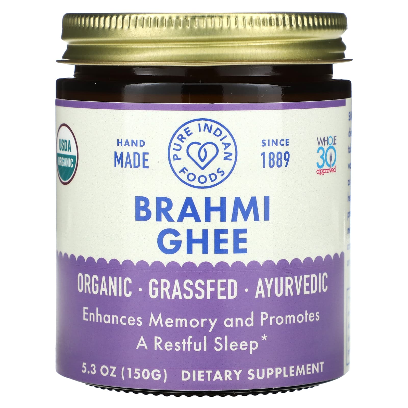 Pure Indian Foods, Organic Brahmi Ghee, 5.3 oz (150 g) - Image 1