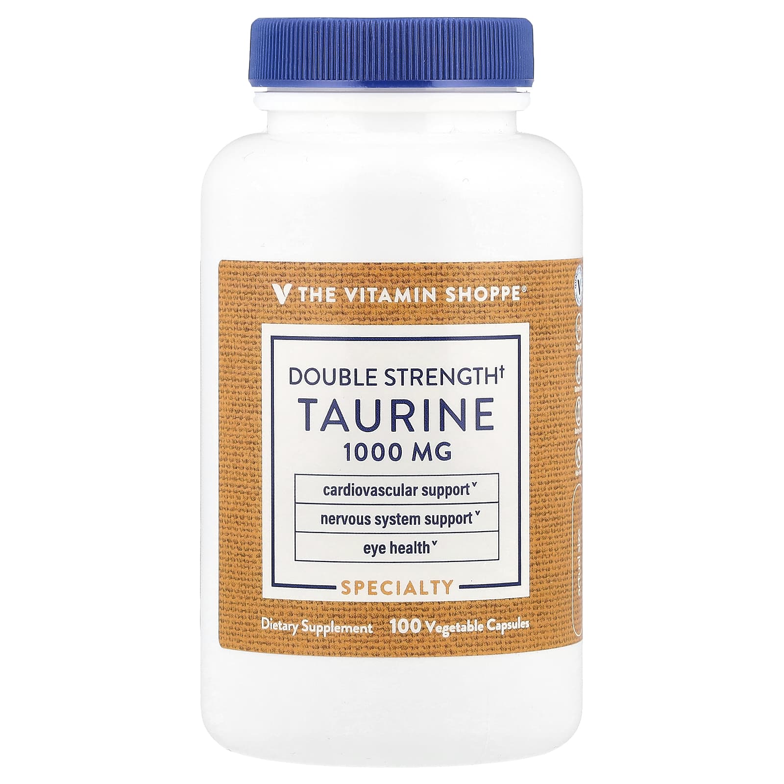 The Vitamin Shoppe, Double Strength Taurine, 1,000 mg, 100 Vegetable Capsules - Image 1
