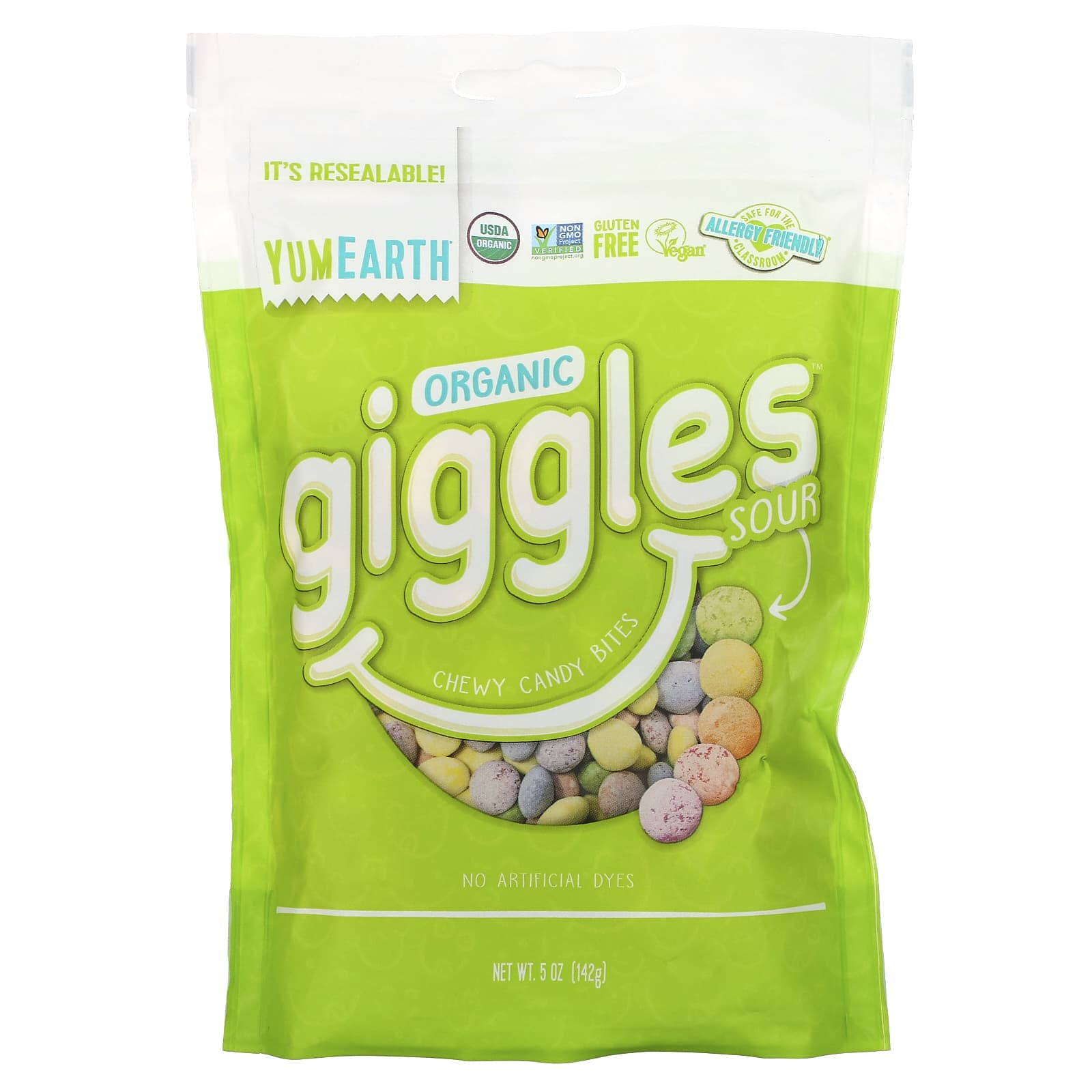 YumEarth, Organic Giggles, Sour, 5 oz (142 g) - Image 1