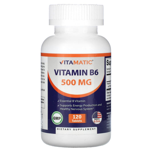 Vitamatic, Vitamin B6, 500 mg, 120 Tablets - Image 1