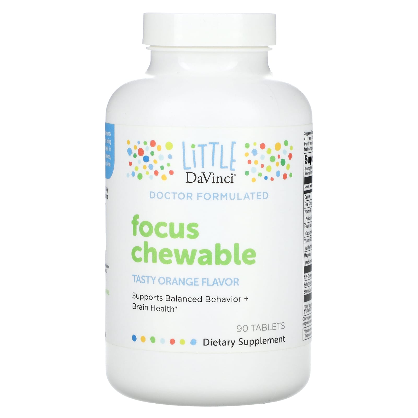 Little DaVinci, Focus Chewable, Tasty Orange , 90 Tablets - Image 1
