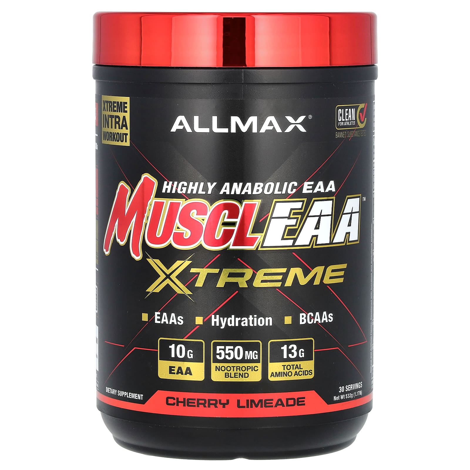 ALLMAX MUSCLEAA Xtreme Cherry Limeade, 1.17 lbs - Train Harder & Recover Faster - Image 1