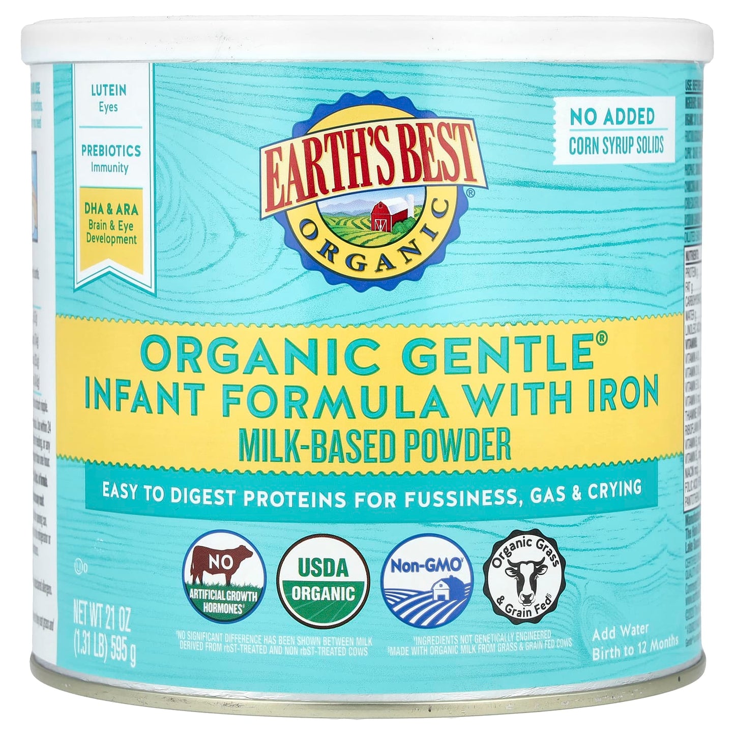 Organic Infant Formula with Iron for Babies, 21 oz, USDA Certified - Image 1