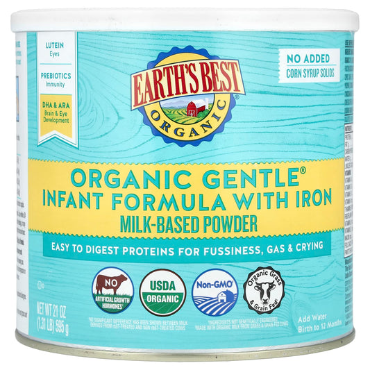 Organic Infant Formula with Iron for Babies, 21 oz, USDA Certified - Image 1