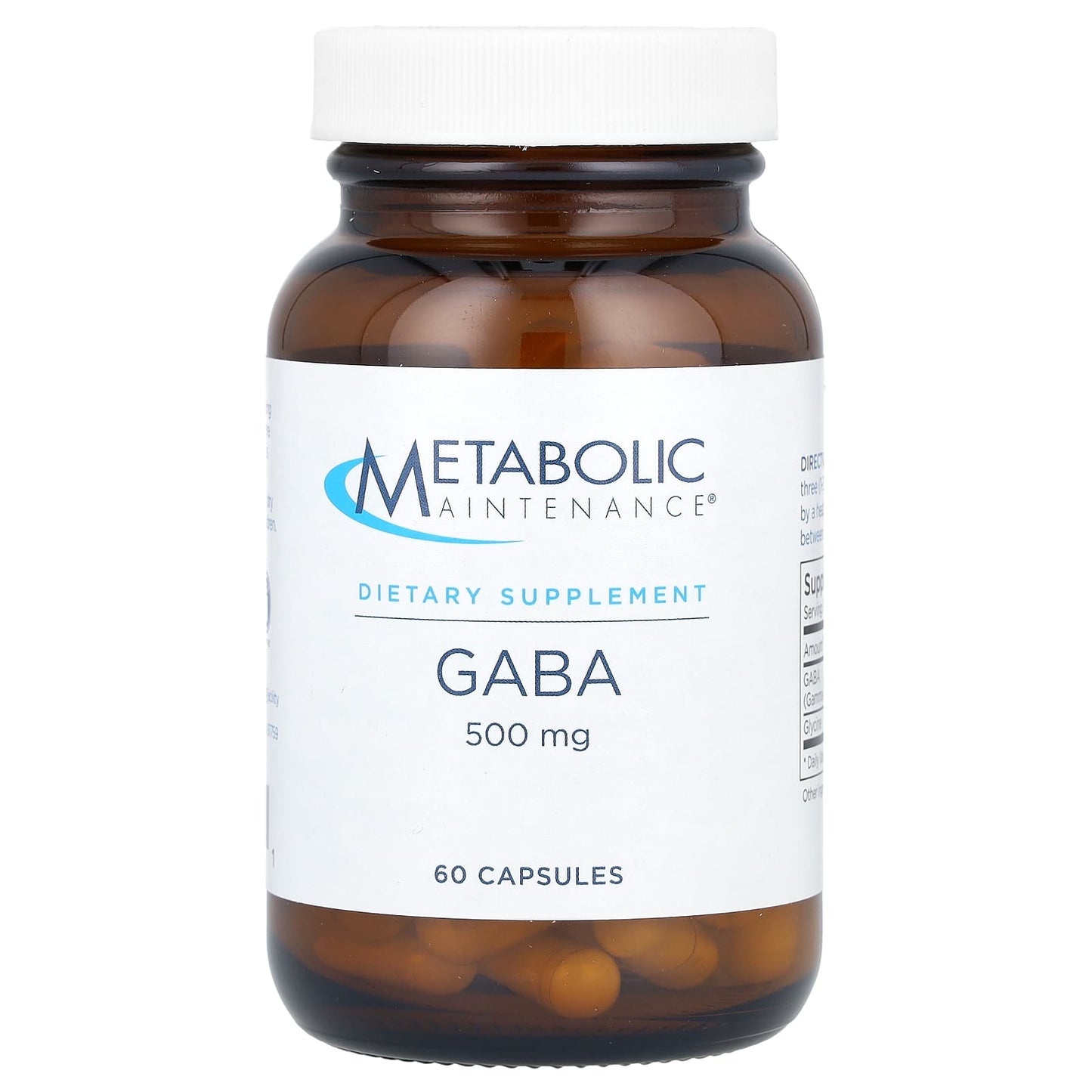Metabolic Maintenance, GABA, 500 mg, 60 Capsules - Image 1