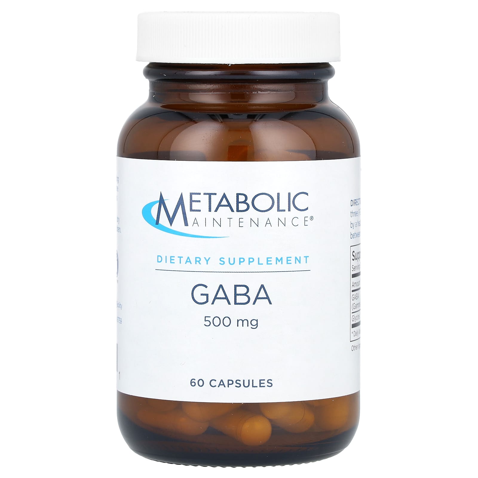 Metabolic Maintenance, GABA, 500 mg, 60 Capsules - Image 1