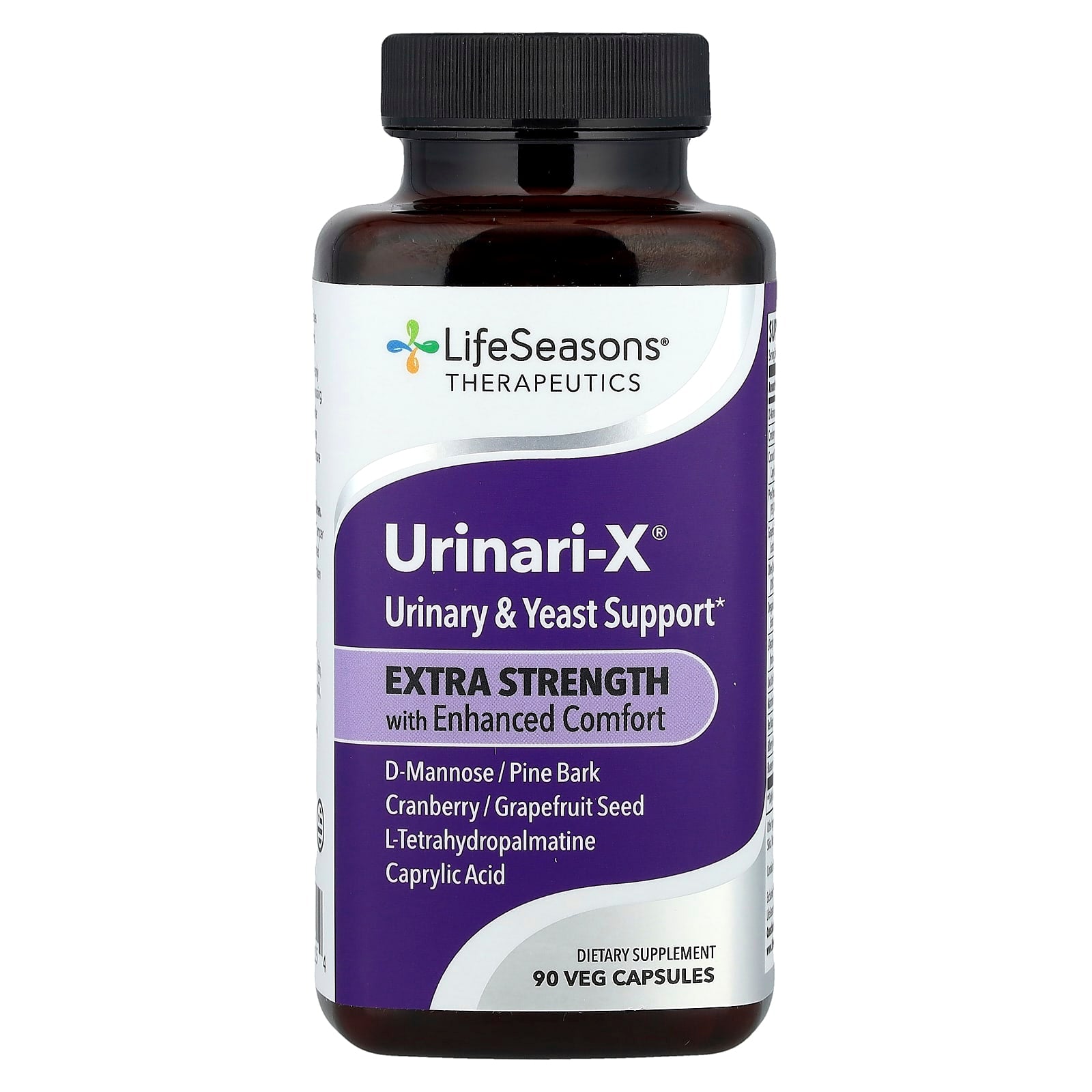 LifeSeasons, Therapeutics, Urinari-X® Urinary & Yeast Support, Extra Strength, 90 Veg Capsules - Image 1