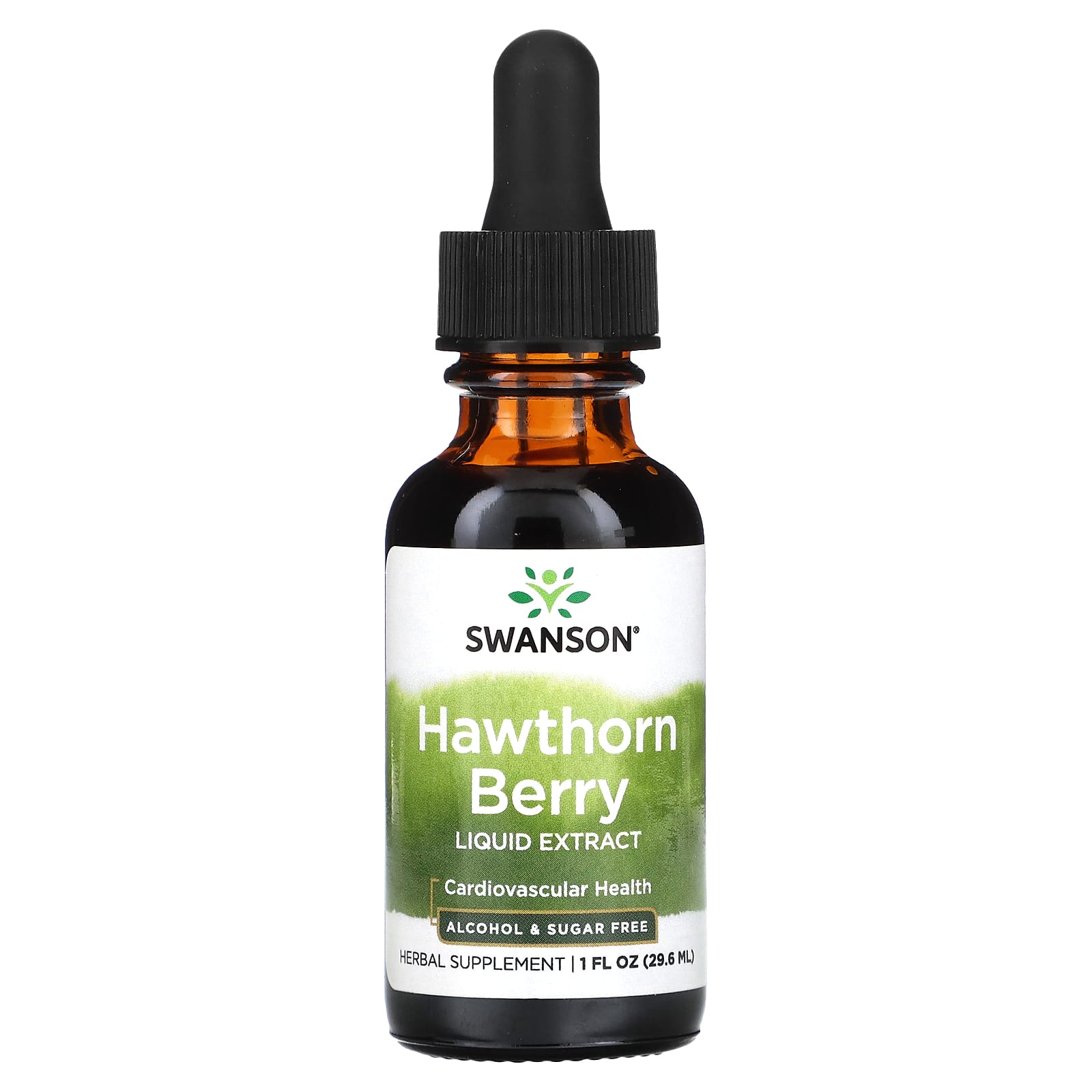 Swanson, Hawthorn Berry Liquid Extract, Alcohol & Sugar Free, 1 fl oz (29.6 ml) (1,000 mg per Serving) - Image 1