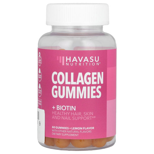 Collagen Gummies with Biotin and Lemon for Healthy Hair, Skin, and Nails - 60 Count - Image 1