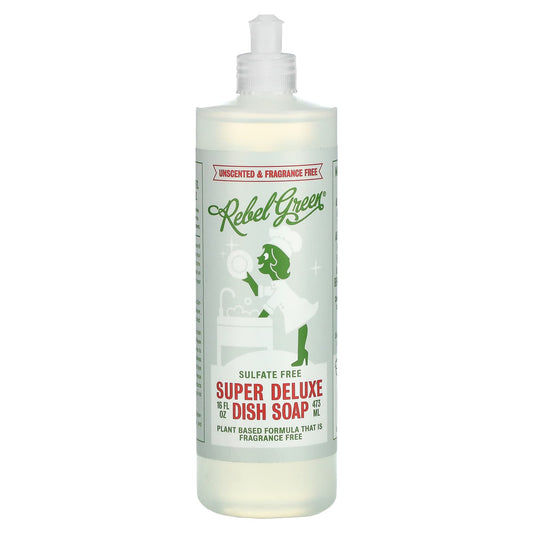 Rebel Green, Super Deluxe Dish Soap, Unscented, 16 fl oz (473 ml) - Image 1