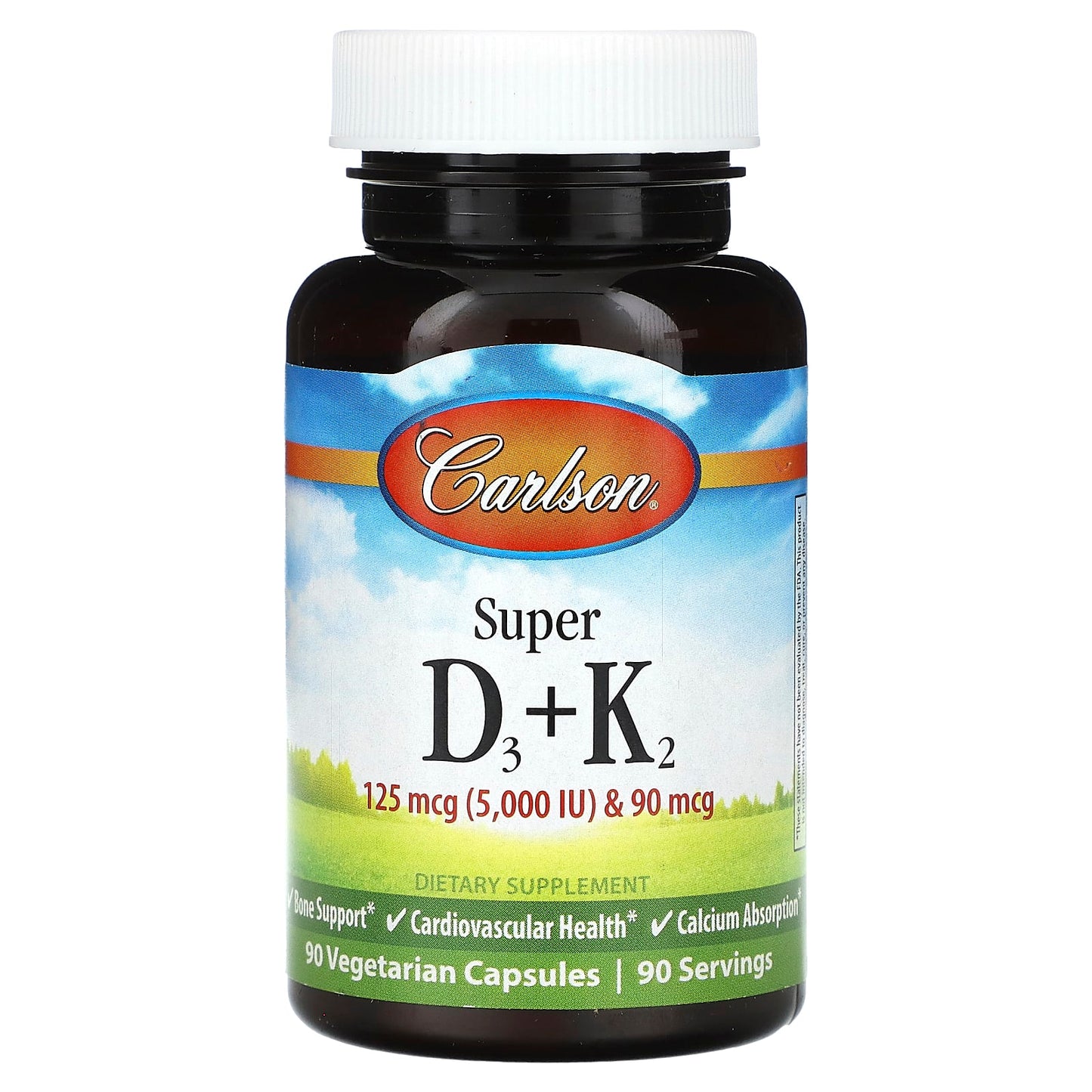 Vitamin D3, K2, and Bone Health Support - 90 Capsules - Image 1