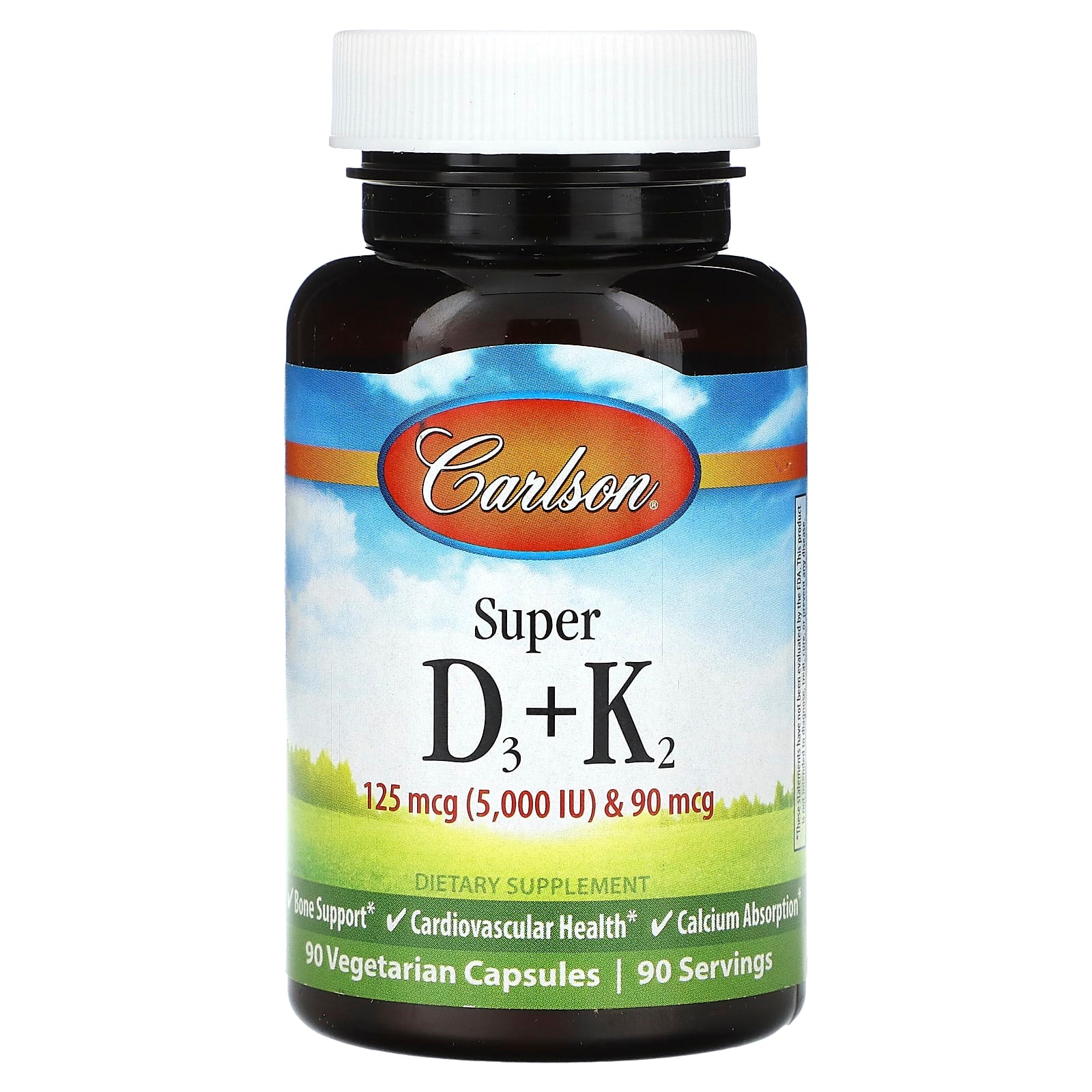 Vitamin D3, K2, and Bone Health Support - 90 Capsules - Image 1