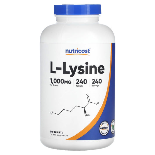 Nutricost, L-Lysine, 1,000 mg , 240 Tablets - Image 1