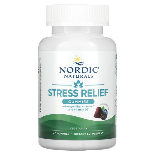 Nordic Naturals, Stress Relief Gummies, Mixed Berry, 40 Gummies - Image 1