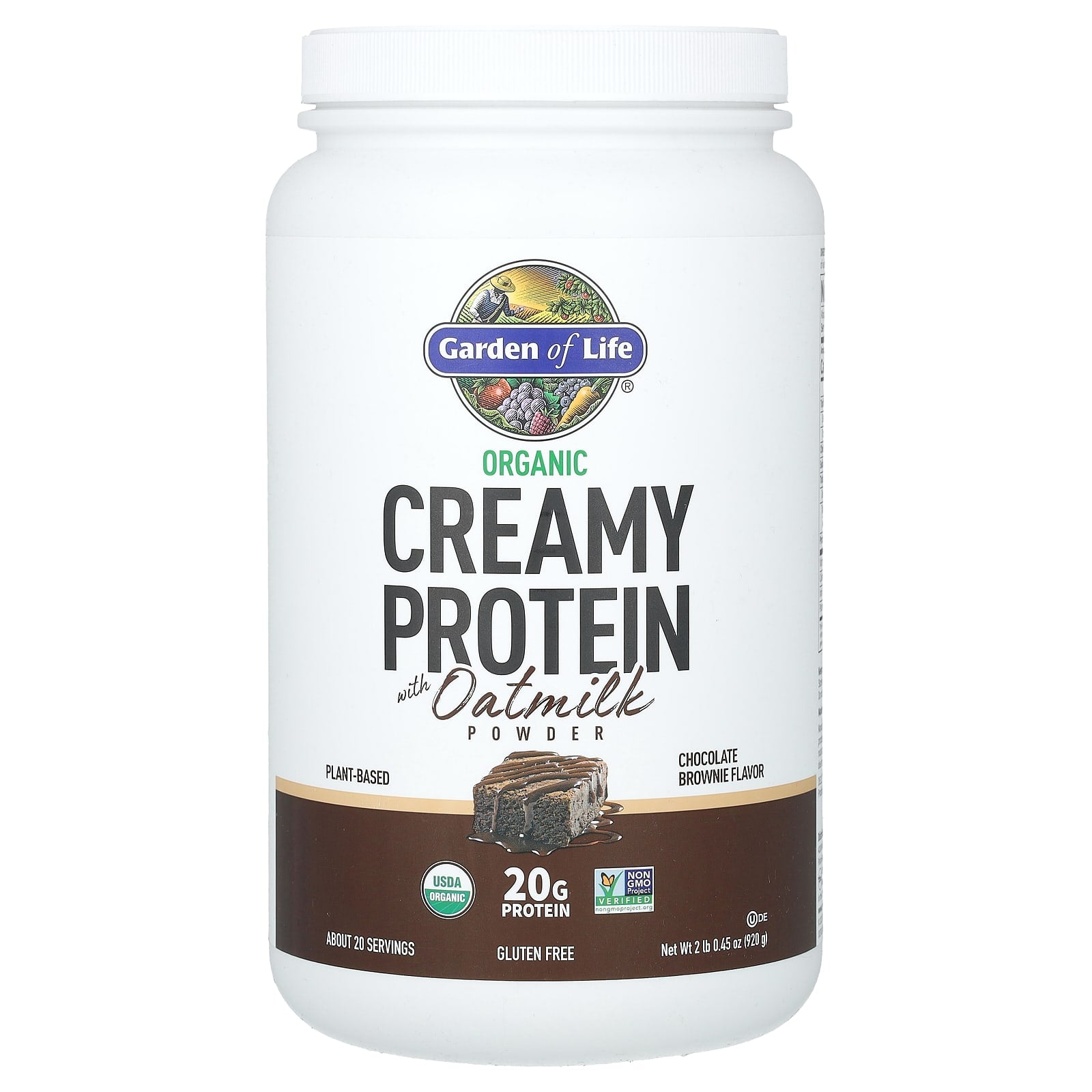Garden of Life Organic Creamy Protein with Oatmilk Powder - Chocolate Brownie - Image 1