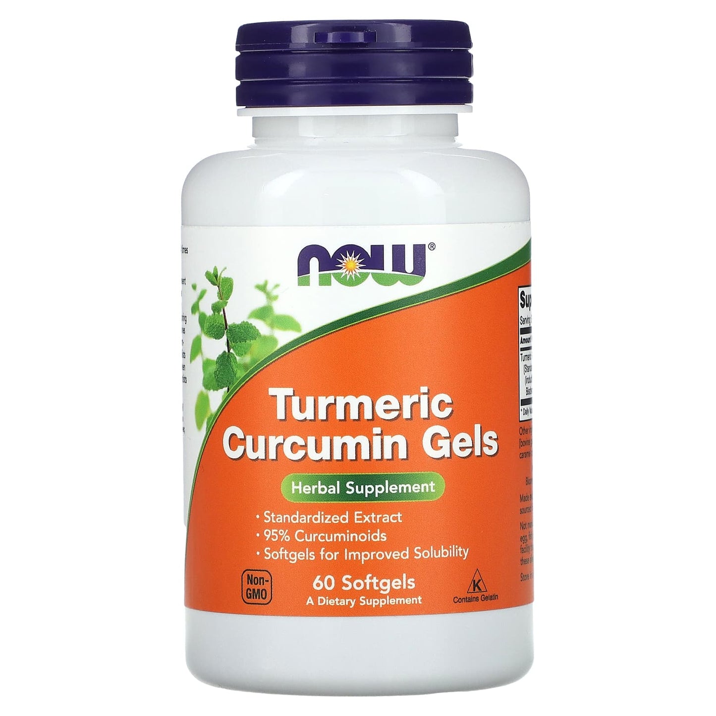 NOW Foods, Turmeric Curcumin Gels, 60 Softgels - Image 1