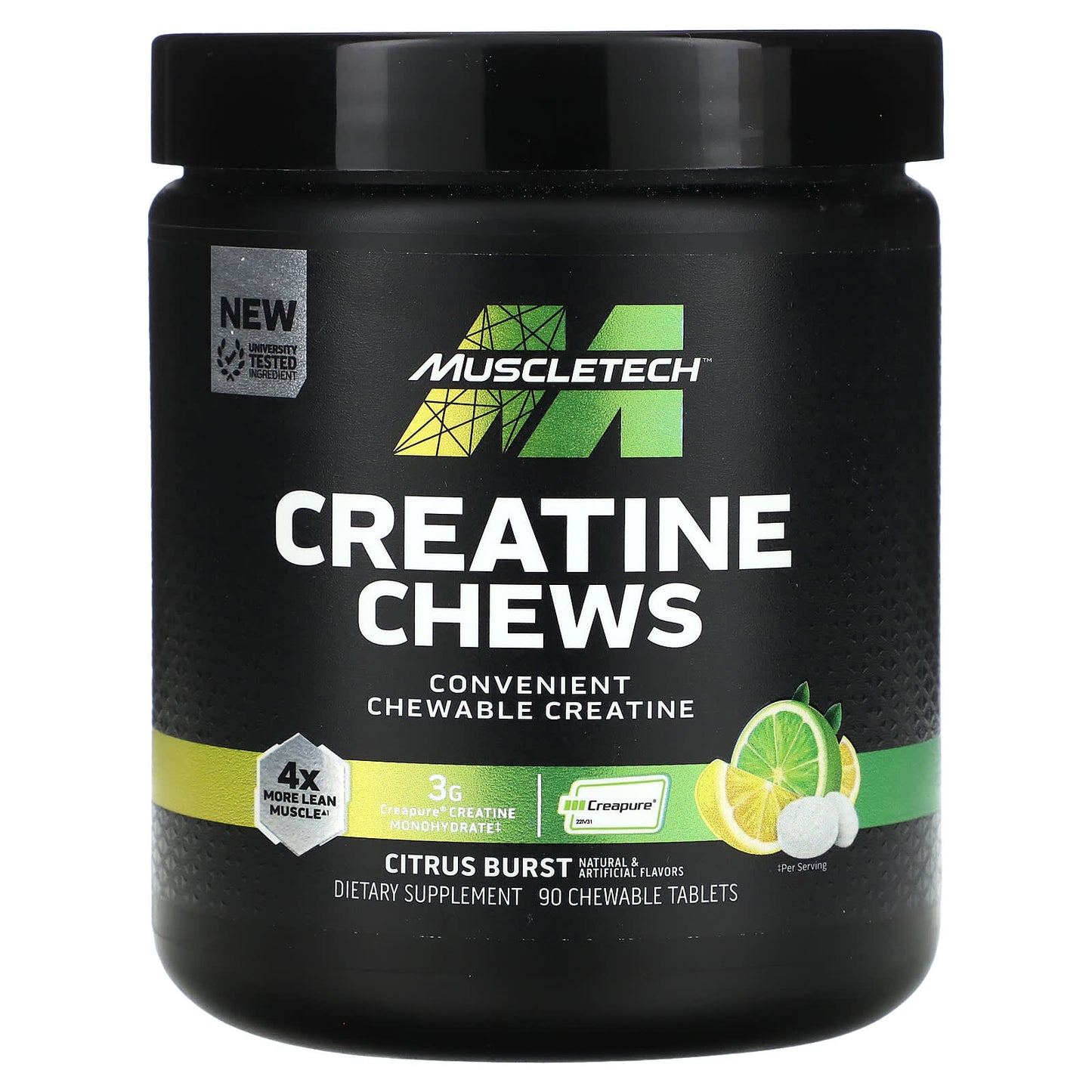 MuscleTech, Creatine Chews, Citrus Burst, 90 Chewable Tablets (1 g per Tablet) - Image 1