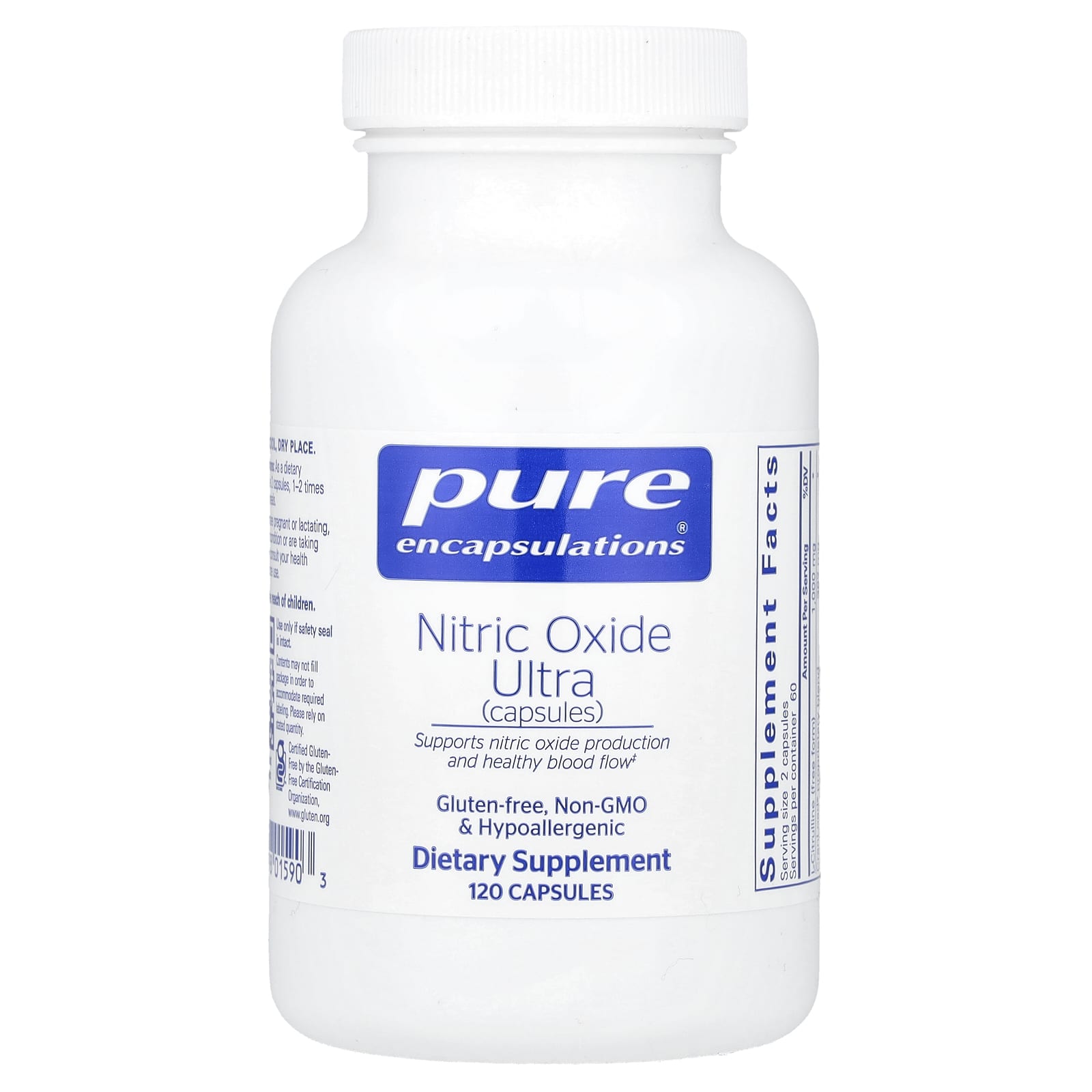 Pure Encapsulations, Nitric Oxide Ultra, 120 Capsules - Image 1