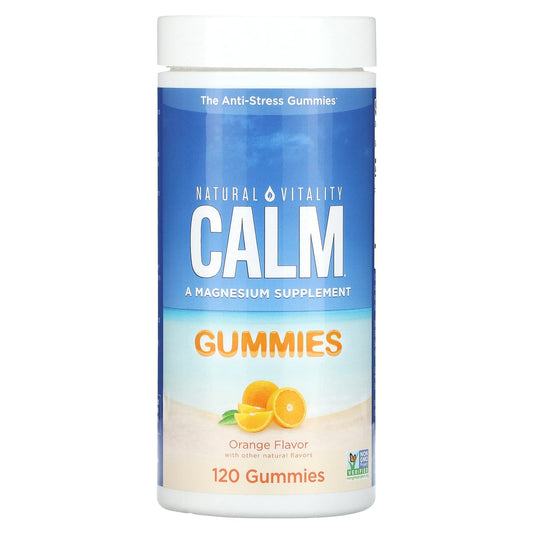 Natural Vitality, CALM, Magnesium Supplement, Orange, 83 mg, 120 Gummies - Image 1