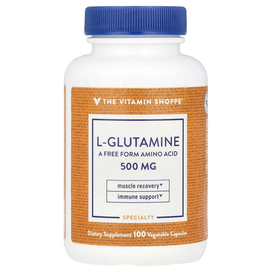 The Vitamin Shoppe, L-Glutamine, 500 mg, 100 Vegetable Capsules - Image 1