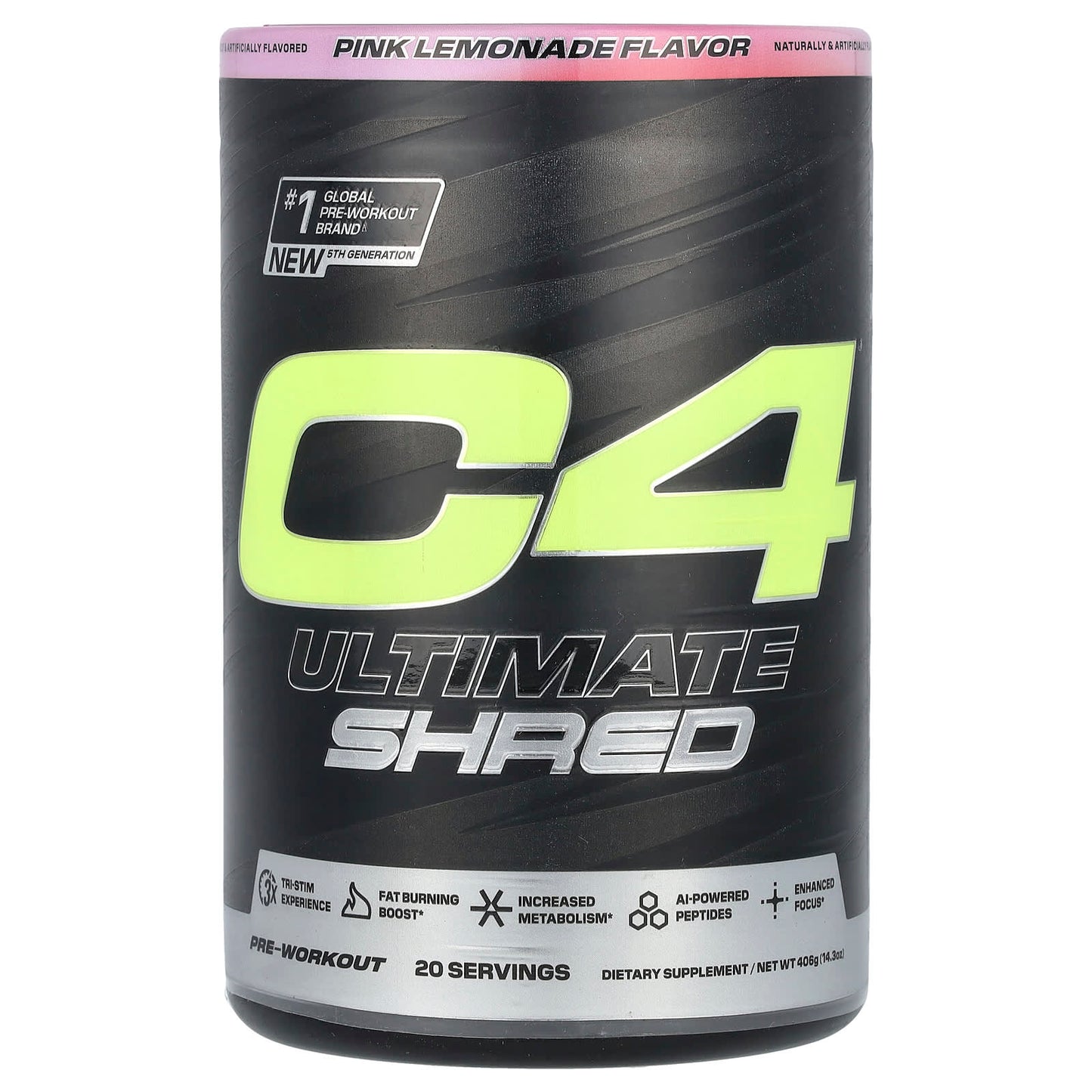 Cellucor C4 Ultimate Shred Pre-Workout Powder, Pink Lemonade, 14.3 oz (406 g) - Image 1