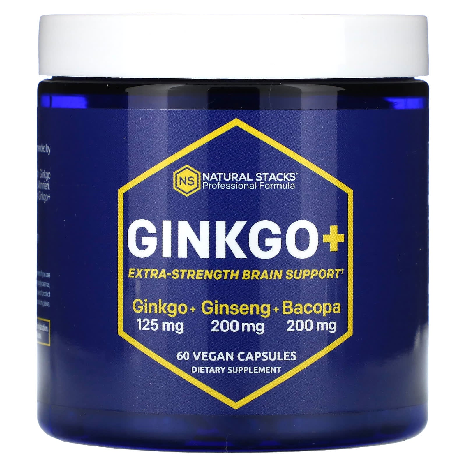 Natural Stacks, Ginkgo+, Extra Strength Brain Support , 60 Vegan Capsules - Image 1