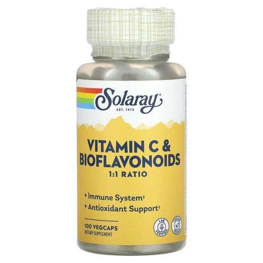 Solaray, Vitamin C & Bioflavonoids, 1:1 Ratio, 100 VegCaps - Image 1