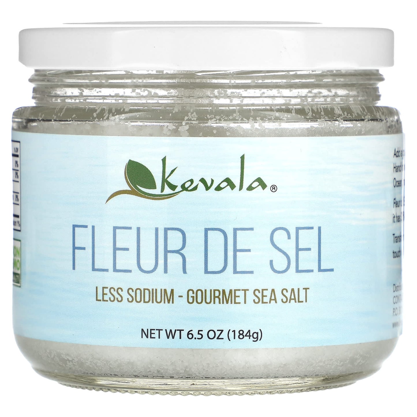 Kevala, Fleur De Sel, Less Sodium, Gourmet Sea Salt, 6.5 oz (184 g) - Image 1