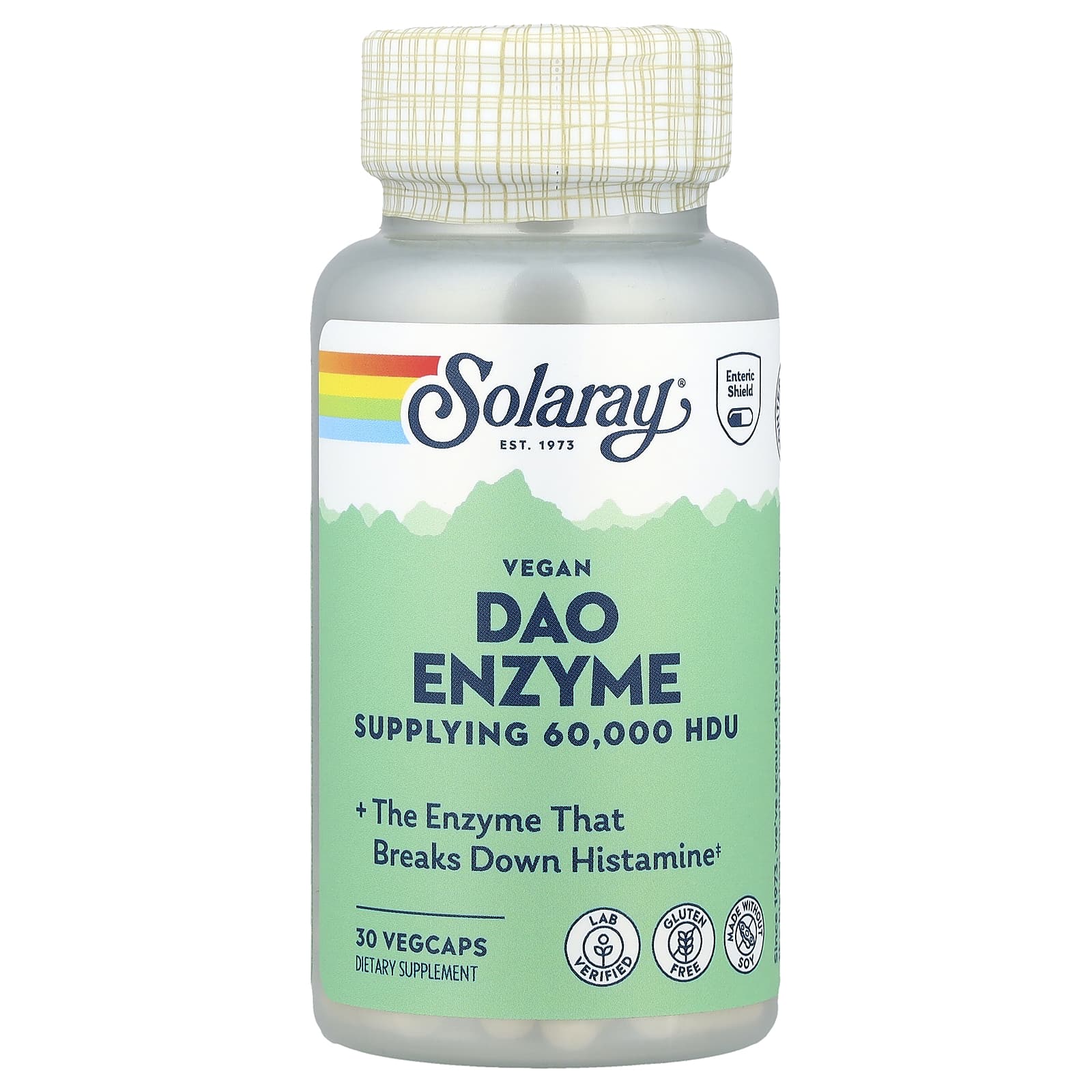 Solaray, Vegan DAO Enzyme, 4.2 mg, 30 VegCaps - Image 1