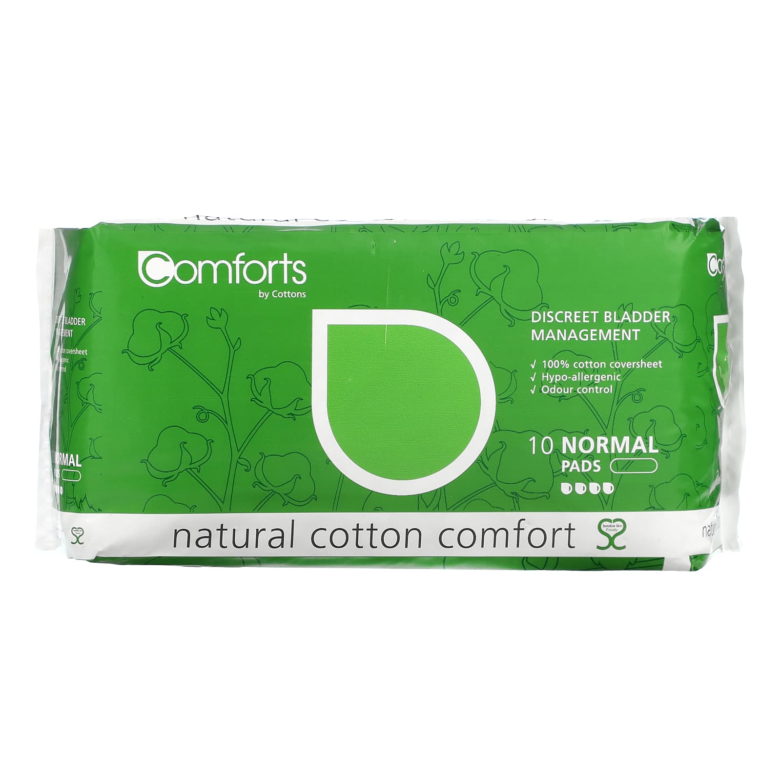 Natural Cotton Comfort Pads for Sensitive Skin - Normal Flow - Image 1