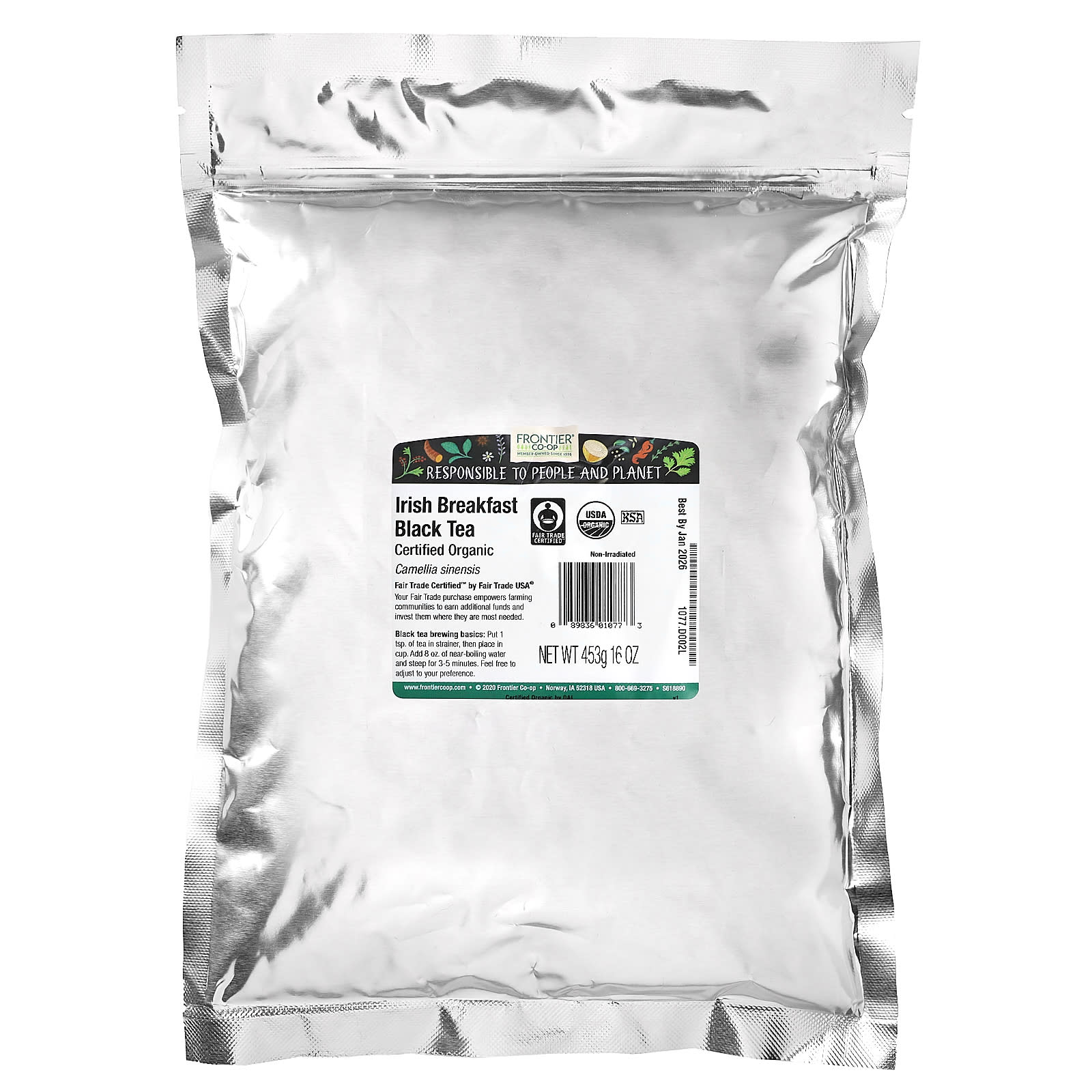 Organic Irish Breakfast Black Tea - Fair Trade & USDA Organic, 16 oz - Image 2