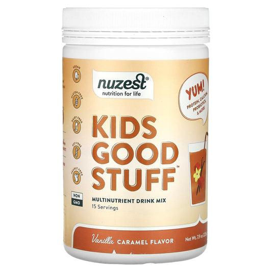 Nuzest, Kids Good Stuff, Multinutrient Drink Mix, Vanilla Caramel, 7.9 oz (225 g) - Image 1