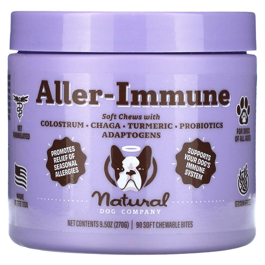 Natural Dog Company, Aller-Immune, All Ages, 90 Soft Chewable Bites, 9.5 oz (270 g) - Image 1