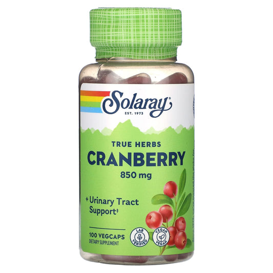 Solaray, True Herbs, Cranberry, 100 VegCaps (425 mg per Capsule) - Image 1