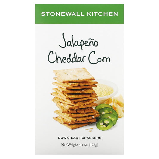 Stonewall Kitchen, Down East Crackers, Jalapeño Cheddar Corn, 4.4 oz (125 g) - Image 1