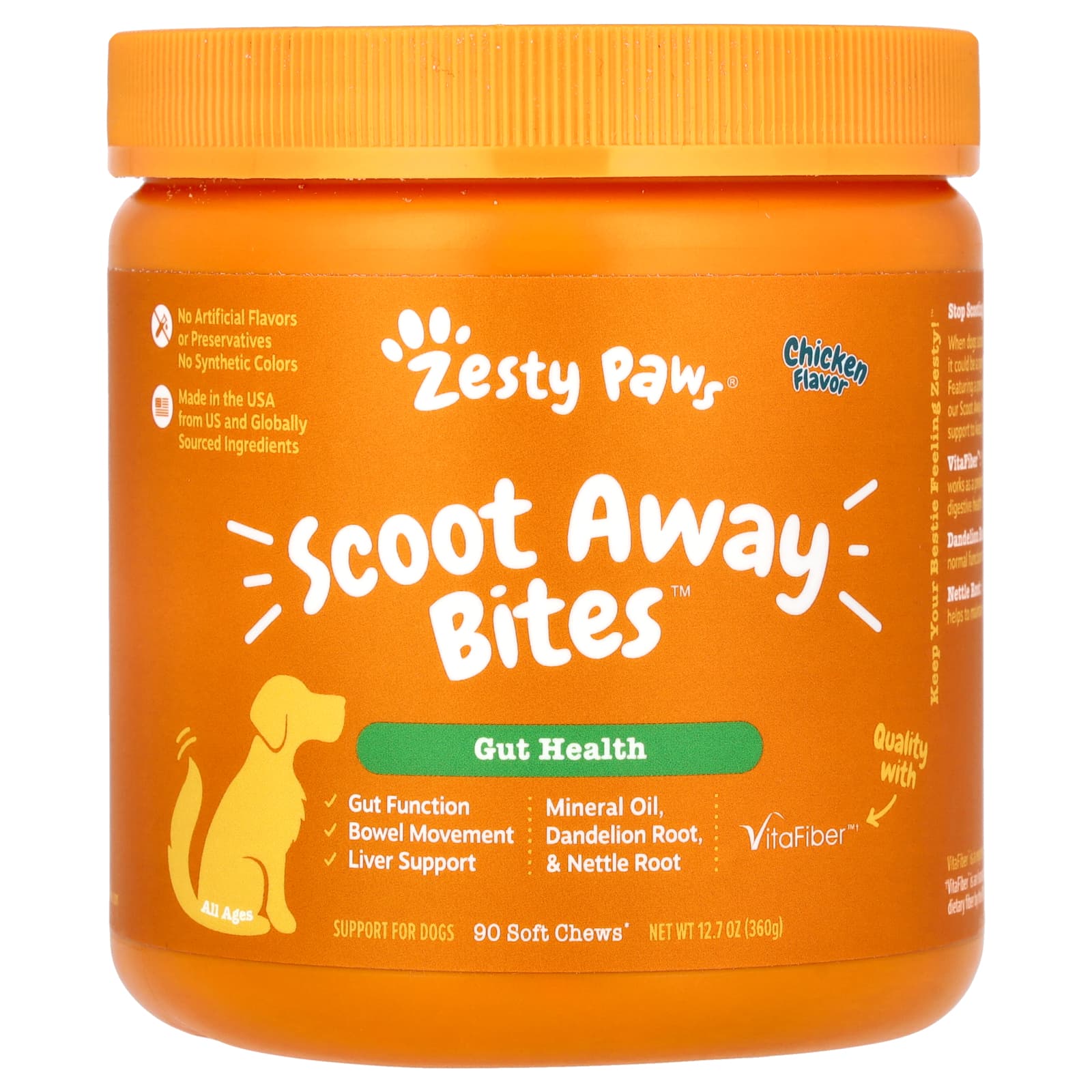 Zesty Paws, Scoot Away Bites, For Dogs, All Ages, Chicken, 90 Soft Chews, 12.7 oz (360 g) - Image 1