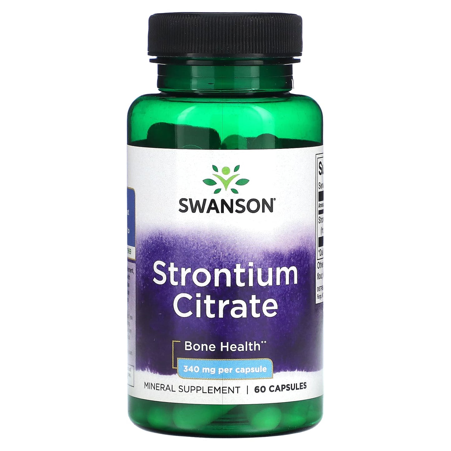 Swanson, Strontium Citrate, 340 mg, 60 Capsules - Image 1